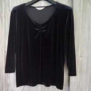 Bianca Nygard Black Stretch Velvet Top M/L